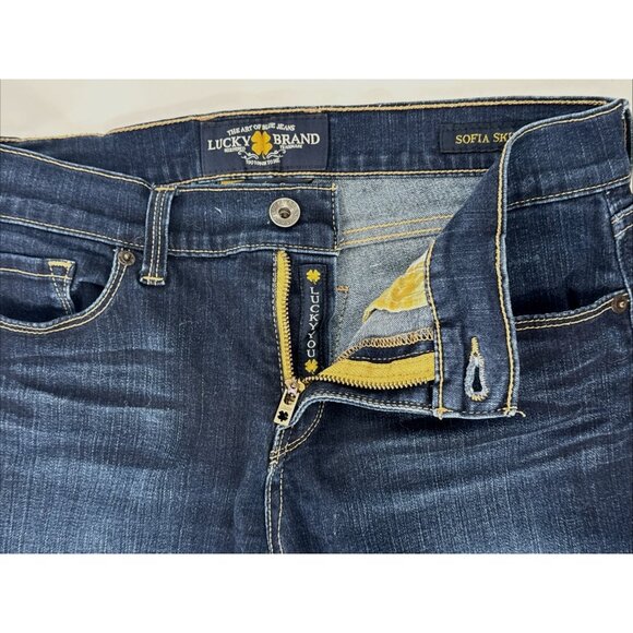 Lucky Brand Pants Womens 6 28 Sofia Skinny Jeans Stretch Denim Dark Mid 30x31 - Picture 5 of 15